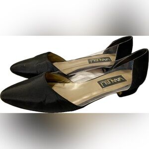 Vaneli Black and Clear Stylish Women's Flats (1” square heel)